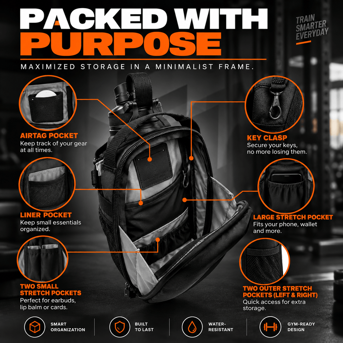 Sports and Fitness Magnetic Crossbody Bag