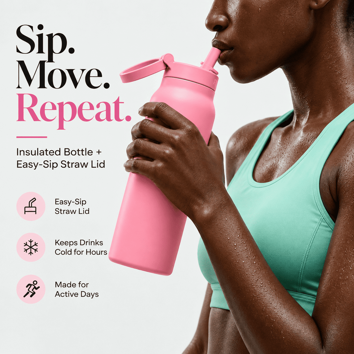 Magnetic Insulated Water Bottle with Phone Holder