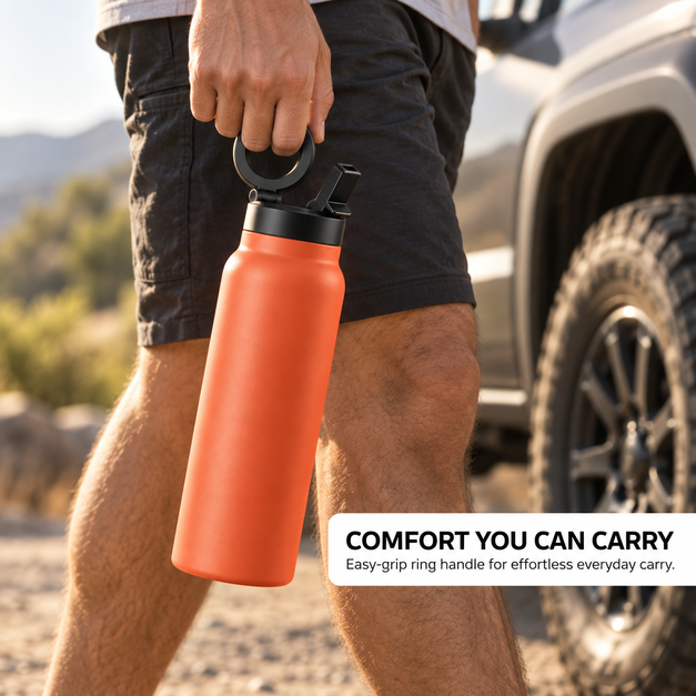 Magnetic Insulated Water Bottle with Phone Holder